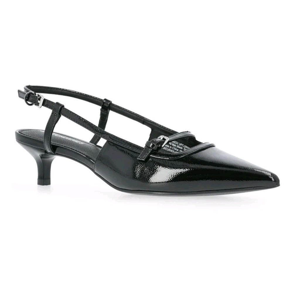 Black Patent Slingback Kitten Heels Pointed Toe Womens 8 1/2 8.5 New NWT - Picture 2 of 9